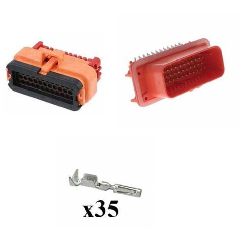Kit Connettore Ampseal Maschio Femmina 35 Vie arancione da circuito stampato 90°