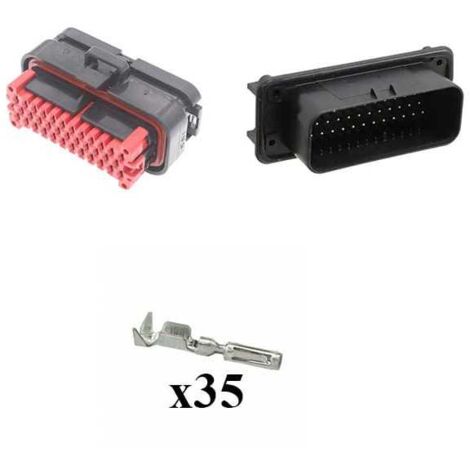 Kit Connettore Ampseal Maschio Femmina 35 Vie Nero da circuito stampato 90°