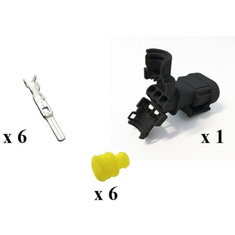 Kit Connettore Framatome Femmina 6 Vie Tenuta Stagna Nero