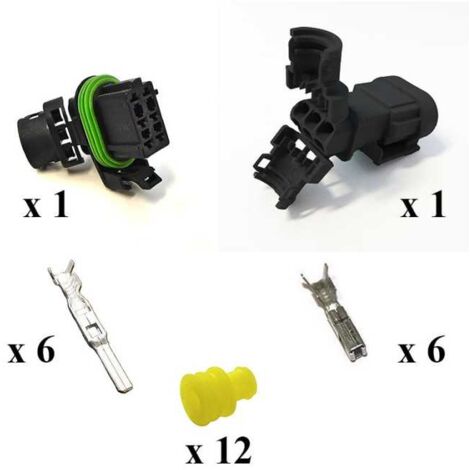 Kit Connettore Framatome Maschio Femmina 6 Vie Tenuta Stagna Nero