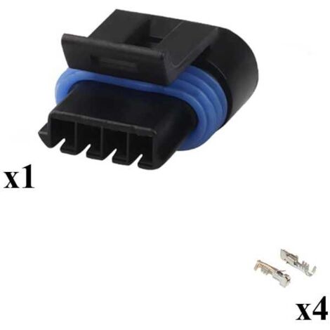 Kit connettore Metri-Pack 150.2 porta femmina 4 vie nero-azzurro