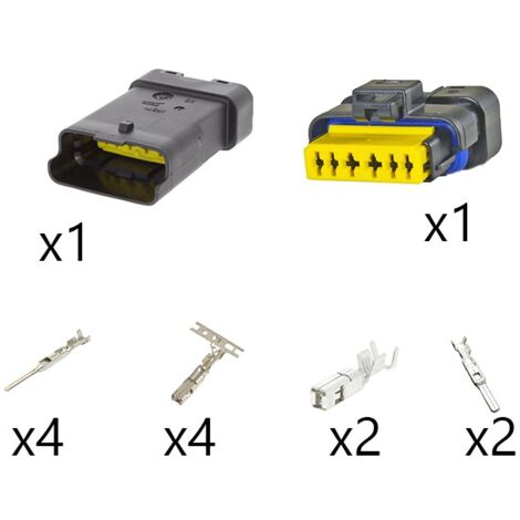 Kit Connettore Miniseal maschio femmina 6 vie nero
