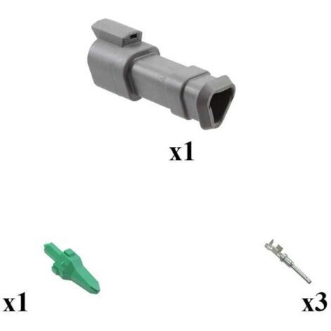 Kit connettore serie DT femmina porta maschio 3 vie E008