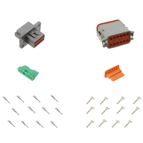Kit connettore serie DT maschio femmina 12 vie da pannello