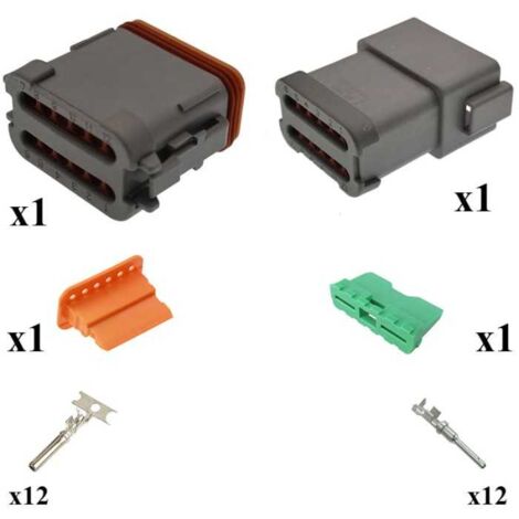 Kit connettore serie DT maschio femmina 12 vie E003