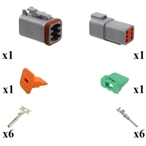 Kit connettore serie DT maschio femmina 6 vie