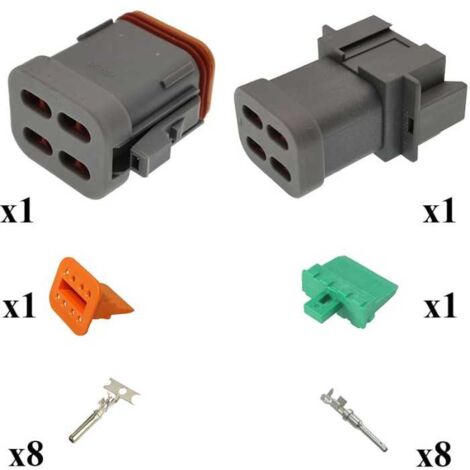 Kit connettore serie DT maschio femmina 8 vie E003