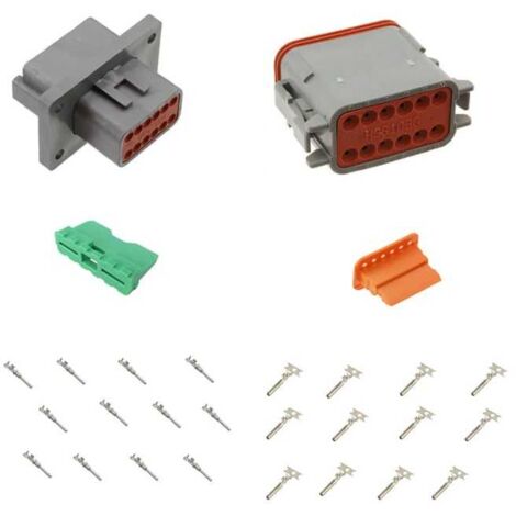 Kit connettore serie DT maschio femmina da pannello 12 vie