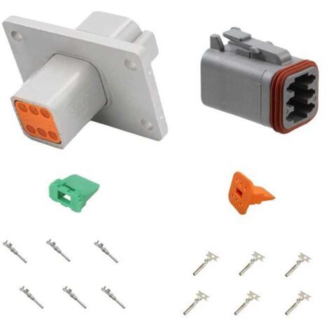 Kit connettore serie DT maschio femmina da pannello 6 vie