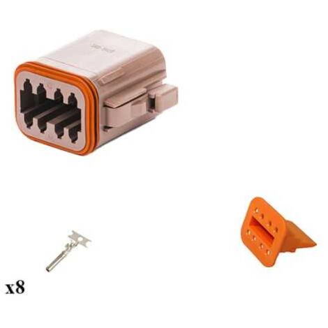 Kit connettore serie DT porta femmina 8 vie Marrone