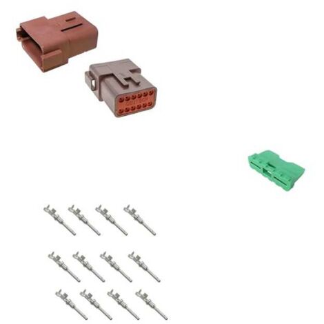 Kit connettore serie DT porta maschio 12 vie marrone