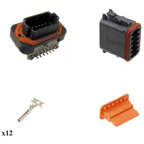 Kit connettore serie DT13 femmina 12 vie da C.S. Nero