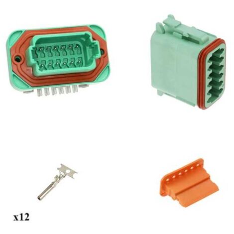 Kit connettore serie DT13 femmina 12 vie da C.S. Verde