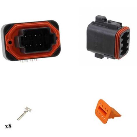 Kit connettore serie DT13 femmina 8 vie da C.S. Nero