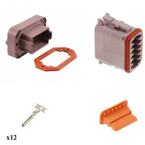 Kit connettore serie DT15 femmina 12 vie da C.S. Marrone