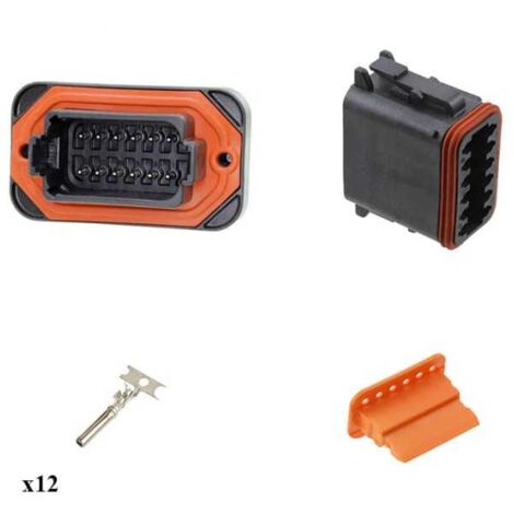 Kit connettore serie DT15 femmina 12 vie da C.S. Nero