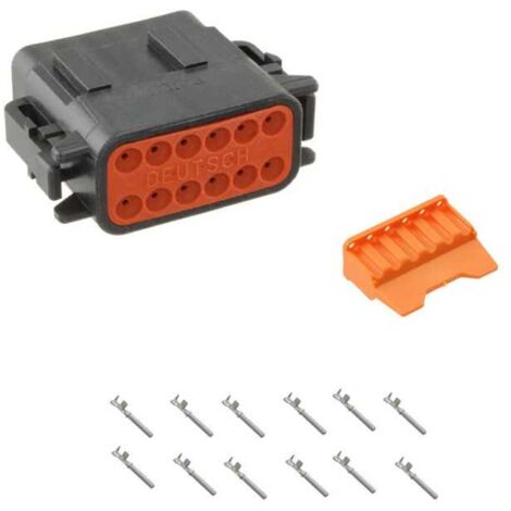 Kit Connettore Serie DTM Maschio 12 Vie Nero