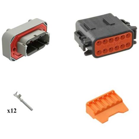 Kit connettore serie DTM15 femmina 12 vie da C.S. Nero