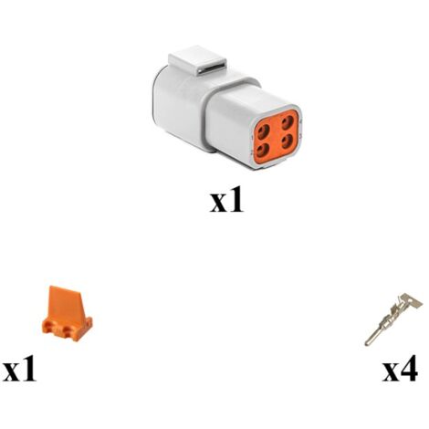 Kit connettore serie DTP femmina porta maschio 4 vie C015