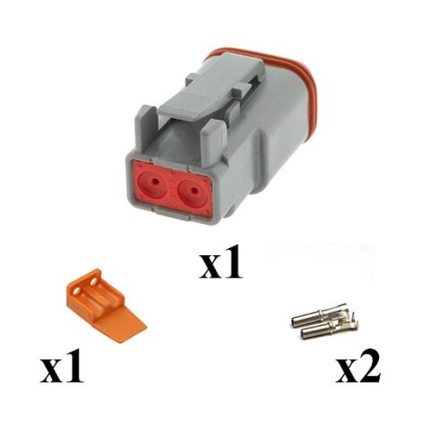 Kit connettore serie DTP maschio porta femmina 2 vie C015