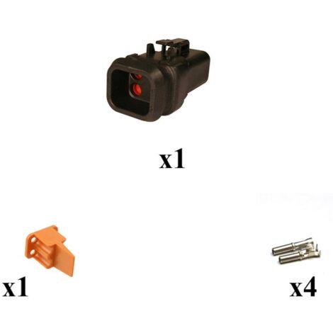 Kit connettore serie DTP maschio porta femmina 4 vie EE01