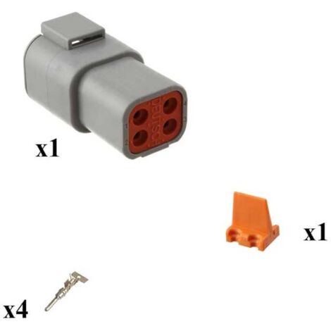 Kit connettore serie DTP porta maschio 4 vie