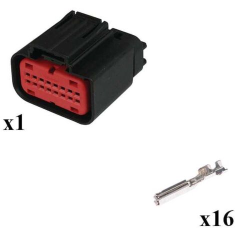 Kit connettore serie G.64 porta femmina 8x2 vie nero
