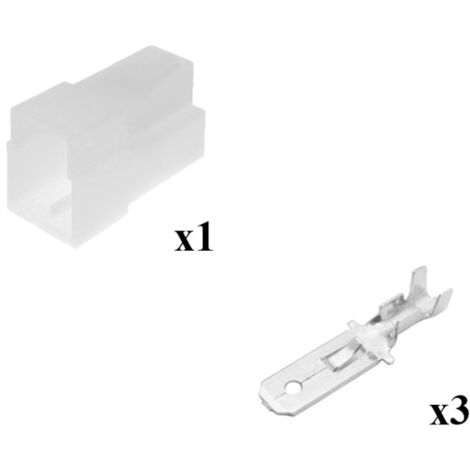 Kit Connettore Series 250 Faston 6,3 Femmina 3 Vie