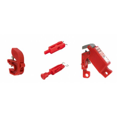 Thirard – Kit de consignation électrique N°2 – Verrouillage disjoncteurs universel en nylon rouge – Protection contre mises sous tension accidentelles
