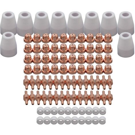 Kit Consommables Standard pour Torche Plasma PT-31 LG-40/JG40 Buse 18866 Électrode 18205 Écran Céramique 18204 pour Découpeurs Cut 40, Cut 50 et CT-312 100 pièces