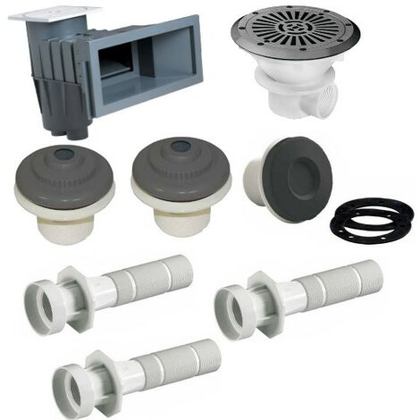 Kit construction piscine - Kit pièces à sceller - modèle Easyline - Piscine jusqu'à 7x3 liner/béton - Gris anthracite de AstralPool