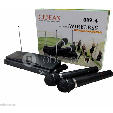 KIT COPPIA MICROFONI PROFESSIONALI WIRELESS CON CENTRALINA VHF BICANALI  AT-306