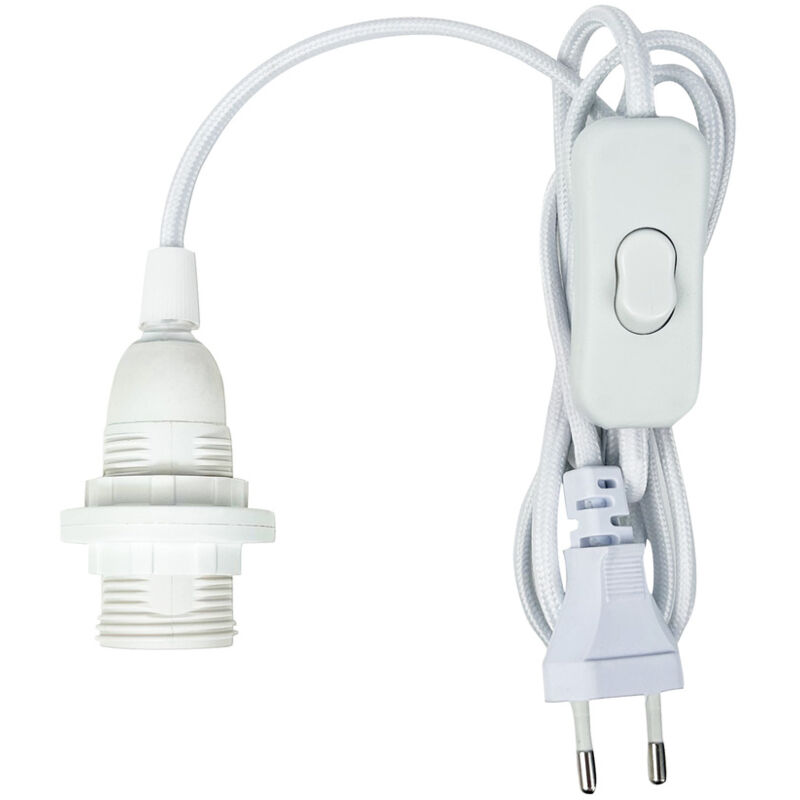 Kit cordon pré-équipé E14 et fil tissu blanc Tibelec Kit cordon pré-équipé E14 et fil tissu blanc Tibelec