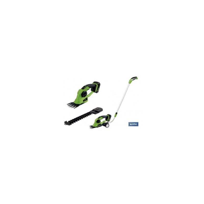 

Kit cortasetos de mano extensiÓn y ruedas a bateria li-ion 18v 1200 rpm