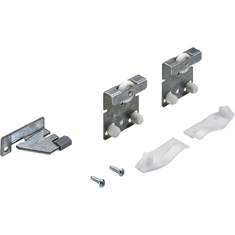 Kit coulisse de porte supérieur topline 27 2 ou 3 portes - Charge maxi par vantail : 25 kg - Garniture : Pour 2 vantaux - Hauteur maxi : 2000 mm - Largeur maxi : 1750 mm  - HETTICH
