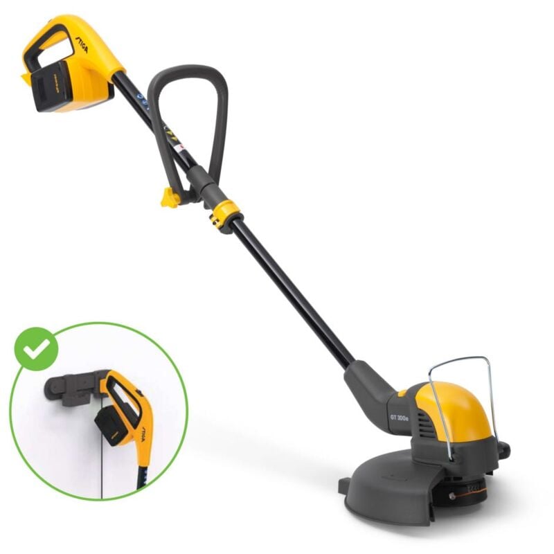 Stiga - gt 300e Kit Coupe-bordures sans fil 20V 2Ah, tête rotative, cordon nylon auto-alimenté, guidon ergonomique, 2 batteries incluses, idéal pour