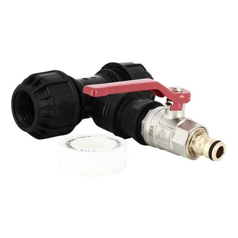 Kit couplage cuve - Raccord Té 32 mm + Vanne 1/4 de tour + Embout rapide