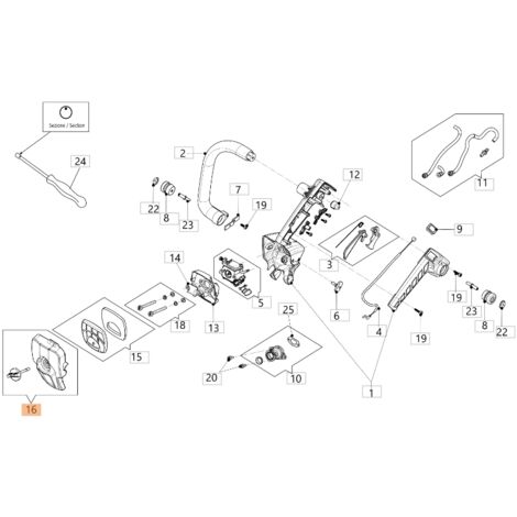 Kit : Couvercle du filtre à air ORIGINAL OLEOMAC pour tronçonneuse modèle GSTH 240 50350191