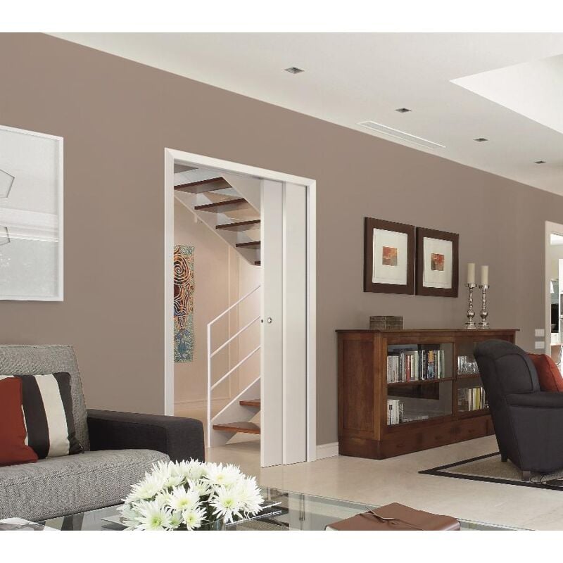 Kit couvre joints plat enrobé Blanc Fibrotubi pour châssis à galandage L.100cm x H.210cm - 62144522