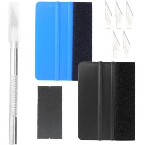 Kit Covering Outils de Film,Raclette avec Bord Fibre pour Voiture Vinyle Wrapping Accessoires Voiture avec Raclette en Feutre