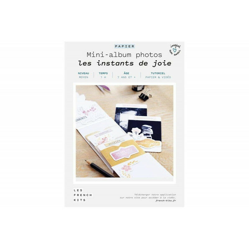 French Kits - Kit créatif pour créer Mini album Photo Instants de joie en papier - Multicolore