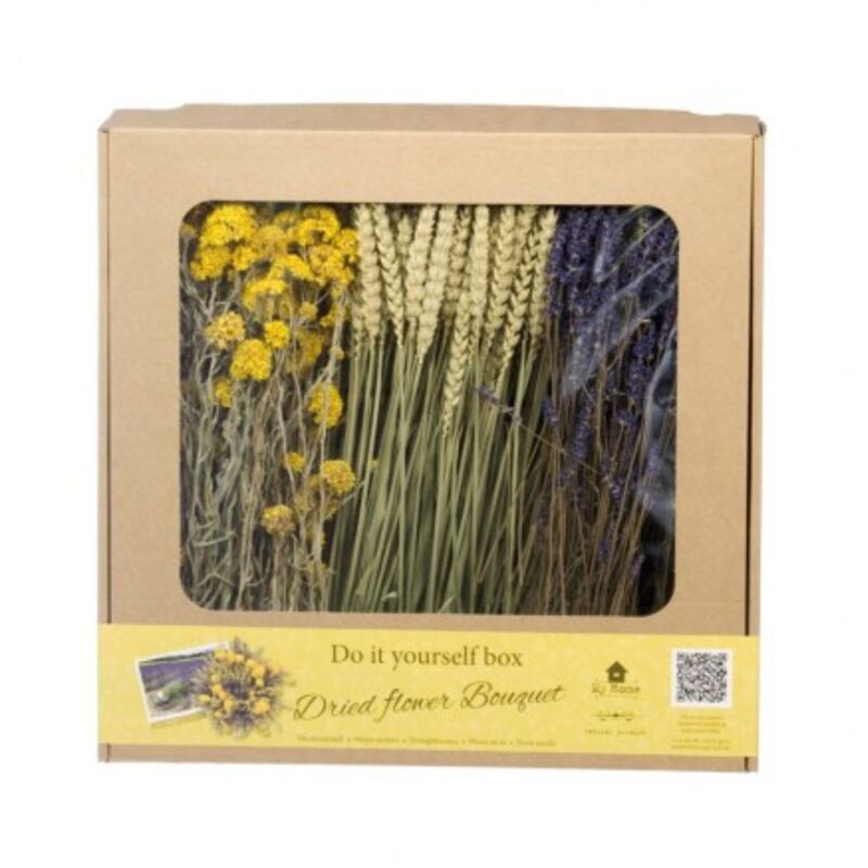 Kit à composer - Bouquet de fleurs séchées - jaune