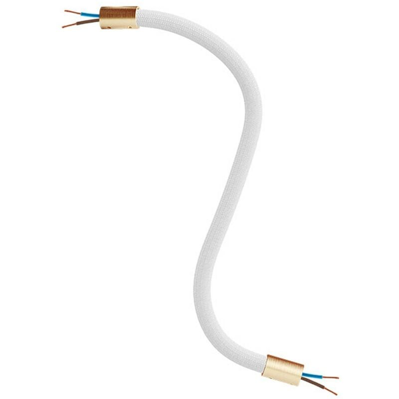 Creative Cables - Kit Creative Flex tube flexible recouvert de tissu RM01 Blanc 30 cm - Bronze satiné