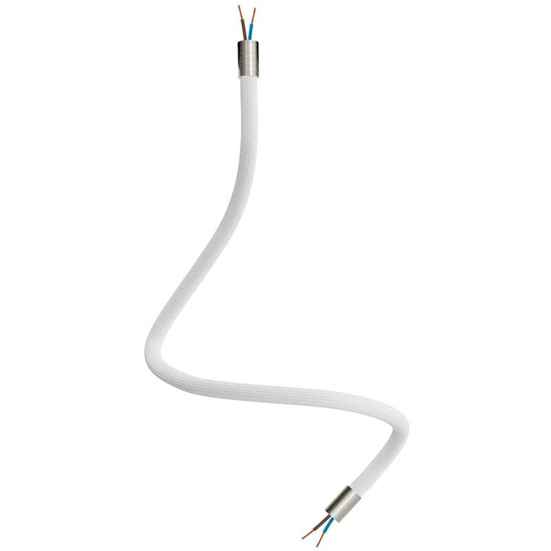 Creative Cables - Kit Creative Flex tube flexible recouvert de tissu RM01 Blanc Titane satiné - 60 cm