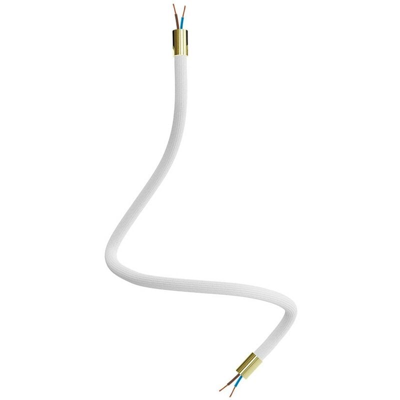 Creative Cables - Kit Creative Flex tube flexible recouvert de tissu RM01 Blanc Bronze satiné - 60 cm