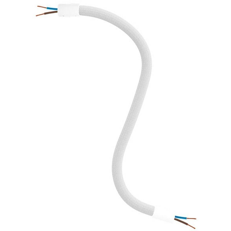 Image of Kit Creative Flex tubo flessibile di estensione rivestito in tessuto RM01 Bianco con terminali metallici 30 cm - Bianco opaco - Bianco opaco