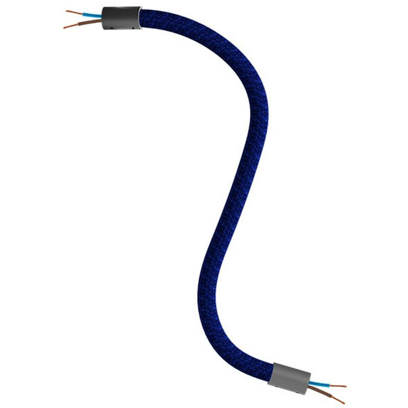 Image of Kit Creative Flex tubo flessibile di estensione rivestito in tessuto RM20 Blu scuro con terminali metallici 30 cm - Nero - Nero