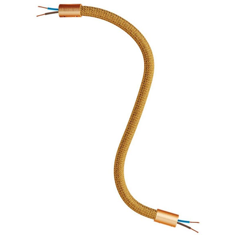 Image of Creative Cables - Kit Creative Flex tubo flessibile di estensione rivestito in tessuto RM73 Bronzo con terminali metallici 30 cm - Rame satinato