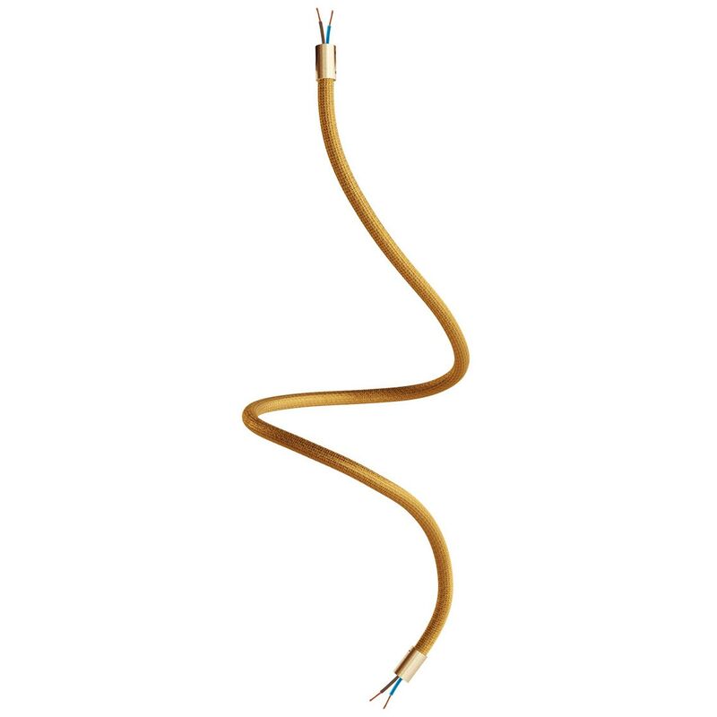 Image of Creative Cables - Kit Creative Flex tubo flessibile di estensione rivestito in tessuto RM73 Bronzo con terminali metallici Bronzo satinato - 90 cm
