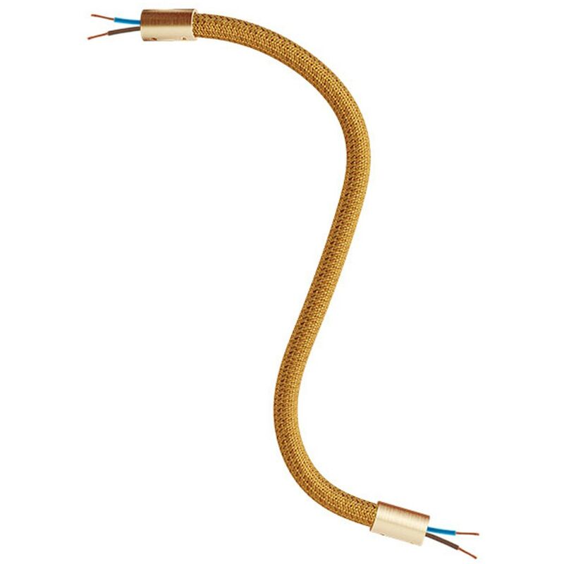 Image of Creative Cables - Kit Creative Flex tubo flessibile di estensione rivestito in tessuto RM73 Bronzo con terminali metallici 30 cm - Bronzo satinato